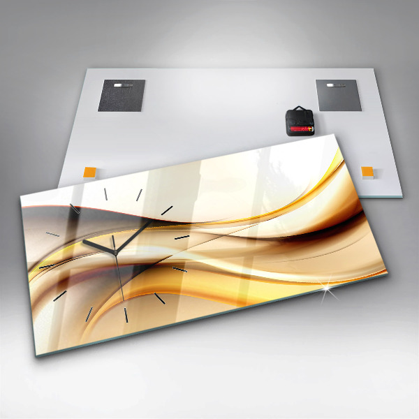 Zegar ścienny poziomy Abstrakcja fala