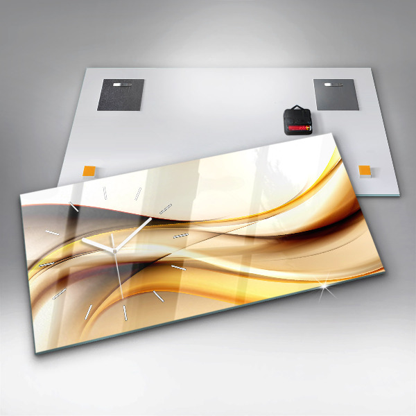 Zegar ścienny poziomy Abstrakcja fala