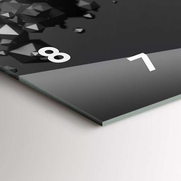 Zegar ścienny poziomy Czarna abstrakcja