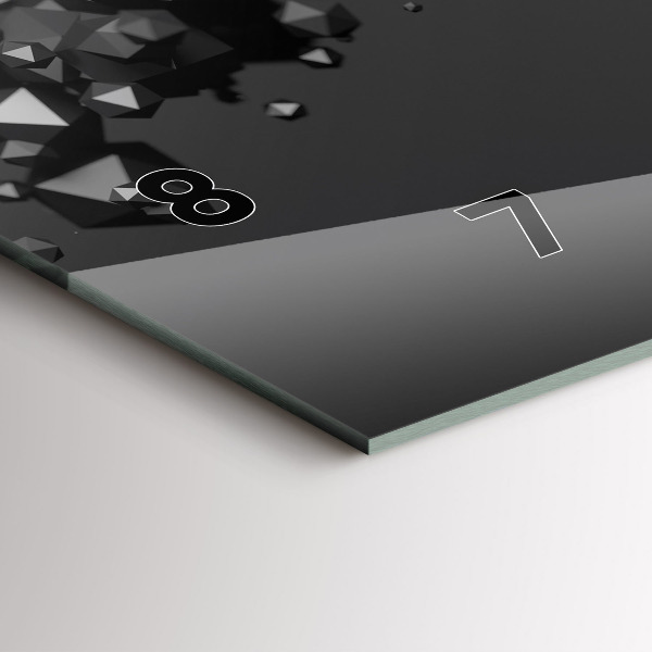 Zegar ścienny poziomy Czarna abstrakcja