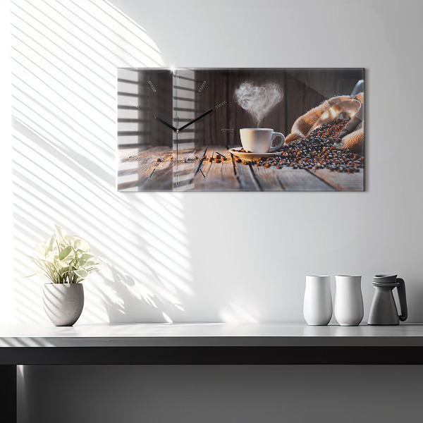 Zegar ścienny poziomy Filiżanka kawy