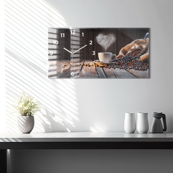 Zegar ścienny poziomy Filiżanka kawy