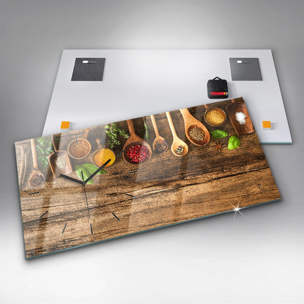 Zegar ścienny poziomy Łyżki przypraw