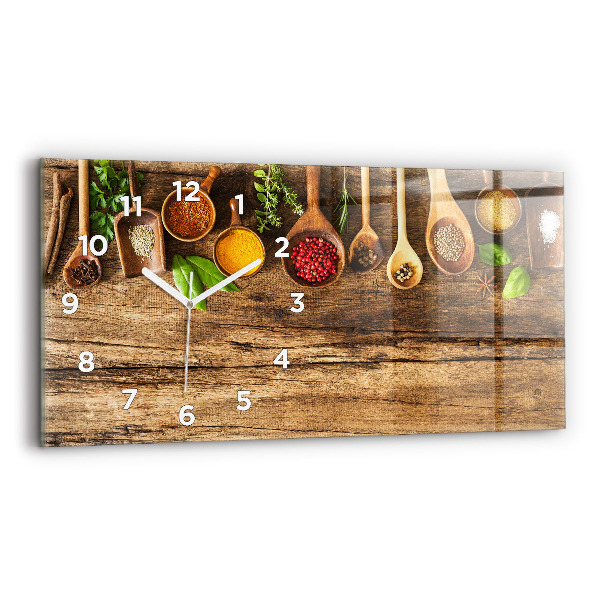 Zegar ścienny poziomy Łyżki przypraw