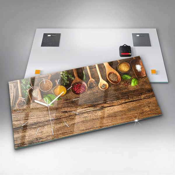 Zegar ścienny poziomy Łyżki przypraw