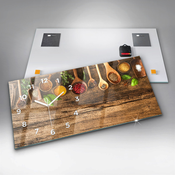 Zegar ścienny poziomy Łyżki przypraw