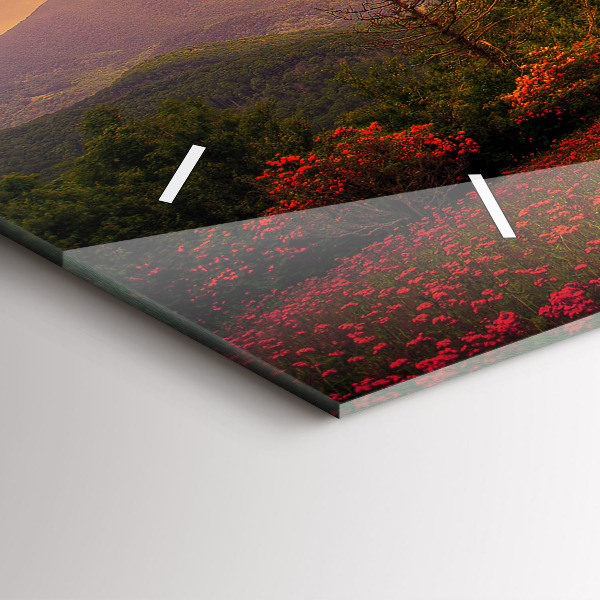 Zegar ścienny poziomy Miłosne drzewo-serce