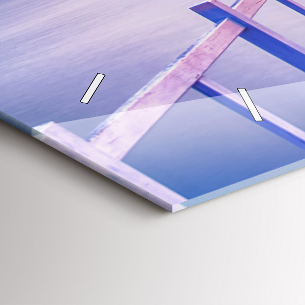 Zegar ścienny poziomy Most w porcie wieczorem