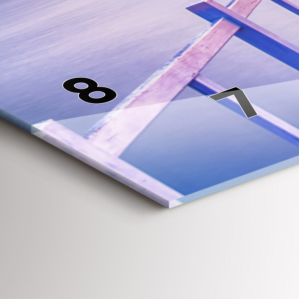 Zegar ścienny poziomy Most w porcie wieczorem