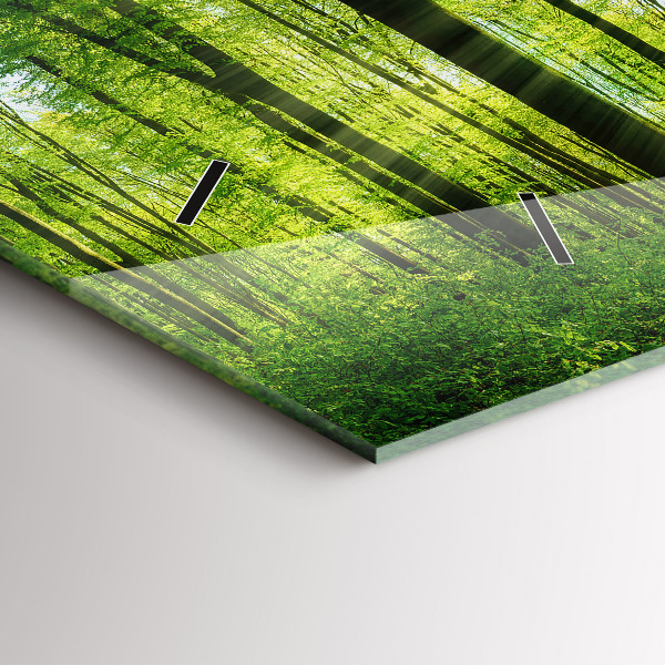 Zegar ścienny poziomy Natura las drzewa