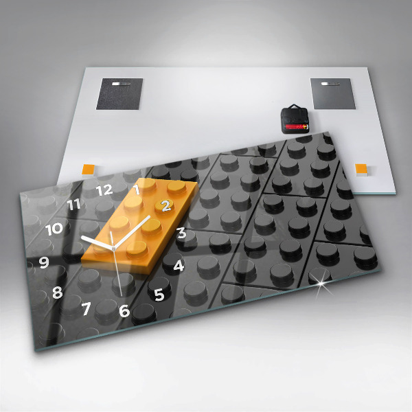 Zegar ścienny poziomy Klocki zabawkowe