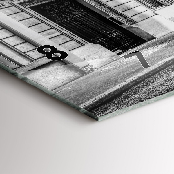 Zegar ścienny poziomy Stary samochód miasto