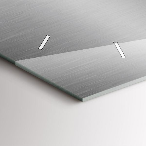 Zegar szklany poziomy Szara abstrakcja metalu