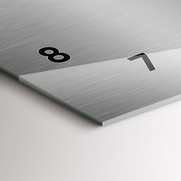 Zegar szklany poziomy Szara abstrakcja metalu