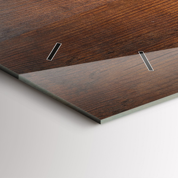 Zegar szklany poziomy Stare drewno