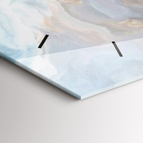 Zegar szklany poziomy Marmur wzór