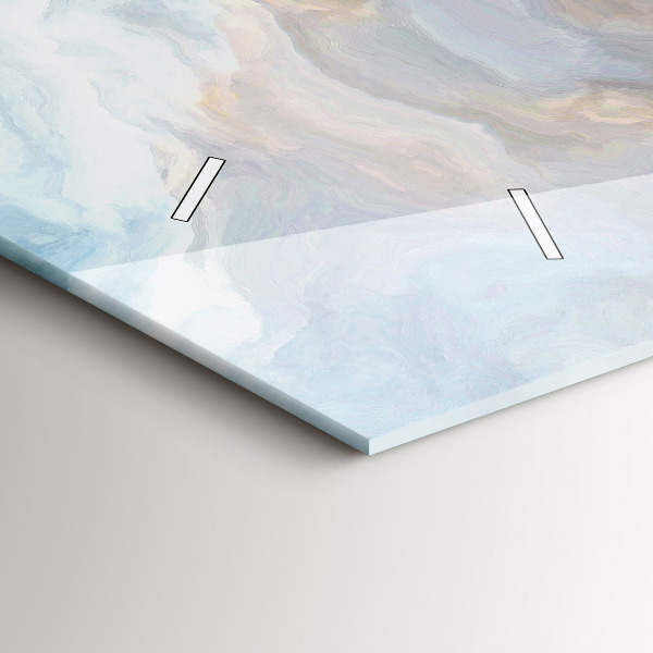 Zegar szklany poziomy Marmur wzór