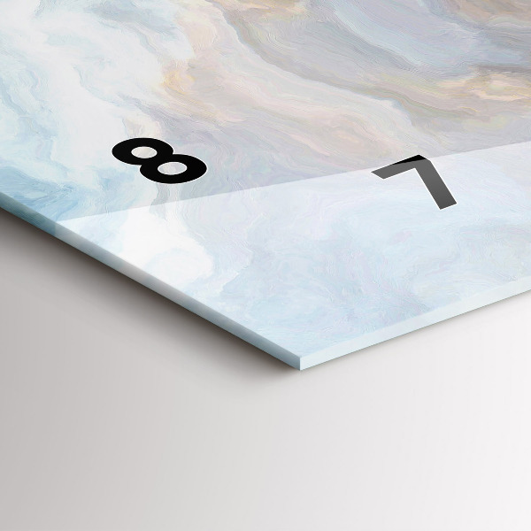 Zegar szklany poziomy Marmur wzór