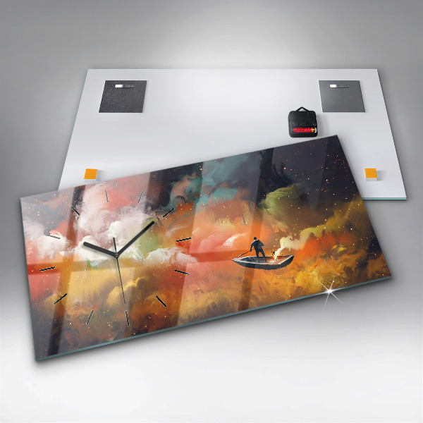 Zegar ścienny poziomy Abstrakcyjny obraz