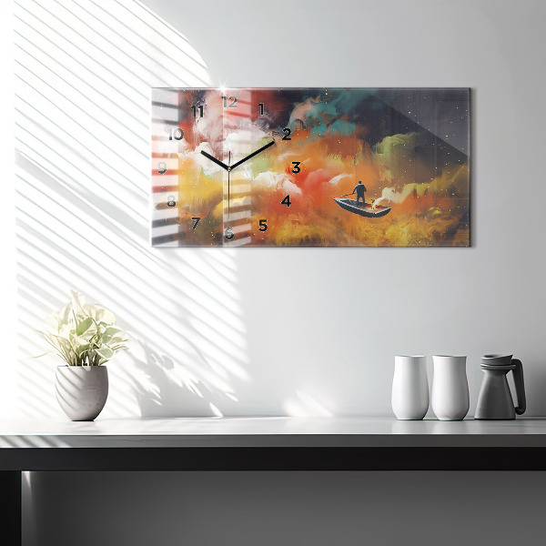 Zegar ścienny poziomy Abstrakcyjny obraz