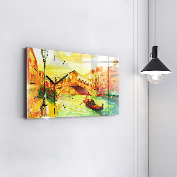 Zegar ścienny poziomy Wenecja Most Rialto