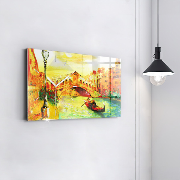 Zegar ścienny poziomy Wenecja Most Rialto