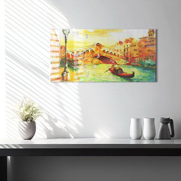 Zegar ścienny poziomy Wenecja Most Rialto