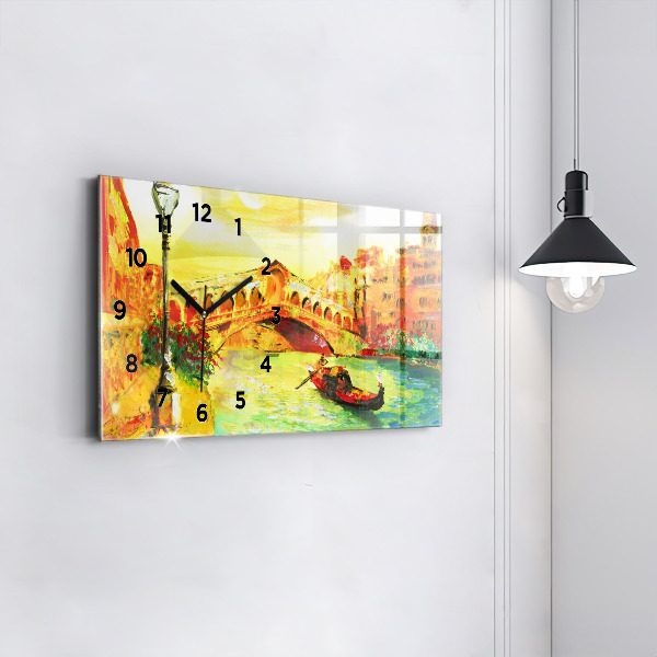 Zegar ścienny poziomy Wenecja Most Rialto