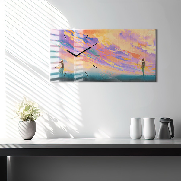 Zegar ścienny poziomy Platoniczna miłość