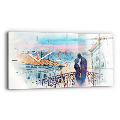 Zegar ścienny poziomy Ludzie na akwareli