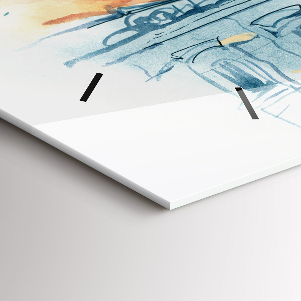 Zegar ścienny poziomy Ludzie na akwareli