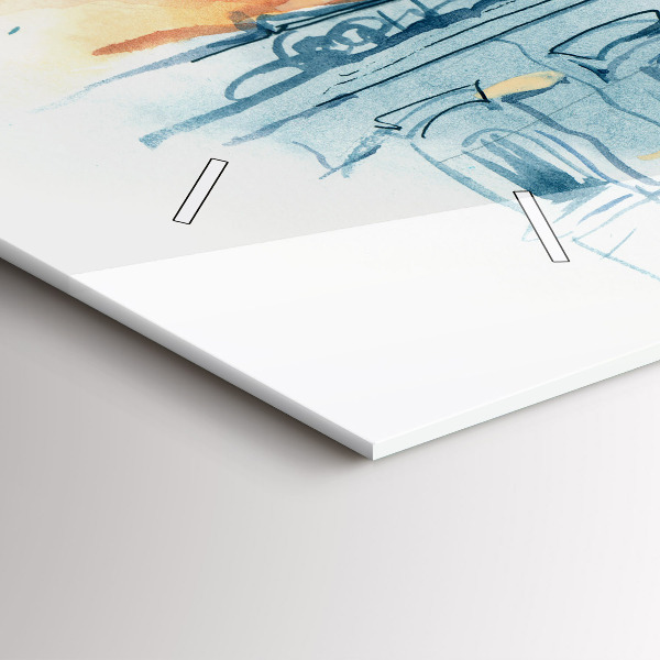 Zegar ścienny poziomy Ludzie na akwareli