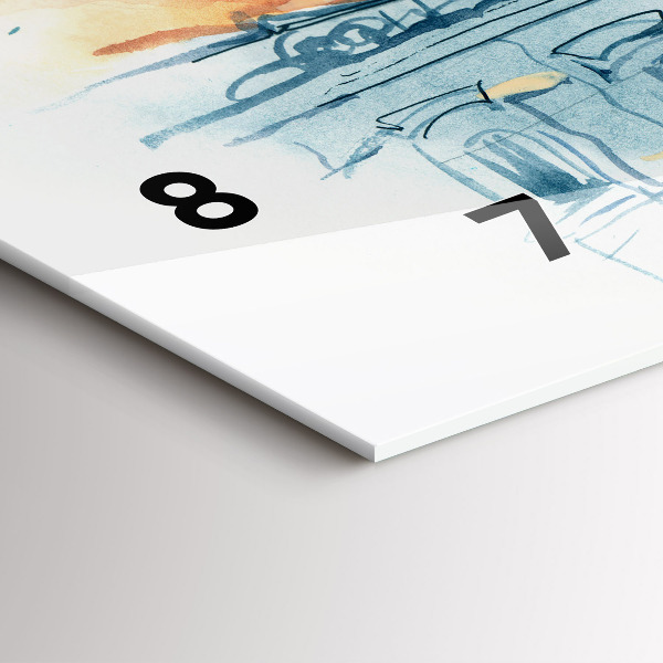 Zegar ścienny poziomy Ludzie na akwareli