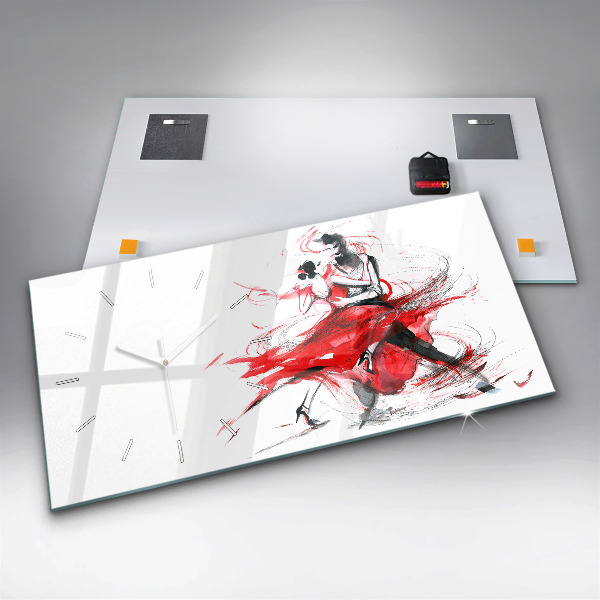 Zegar ścienny poziomy Tańcząca para