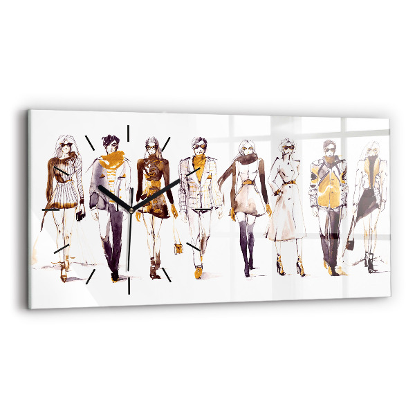 Zegar ścienny poziomy Kobieta i mężczyzna