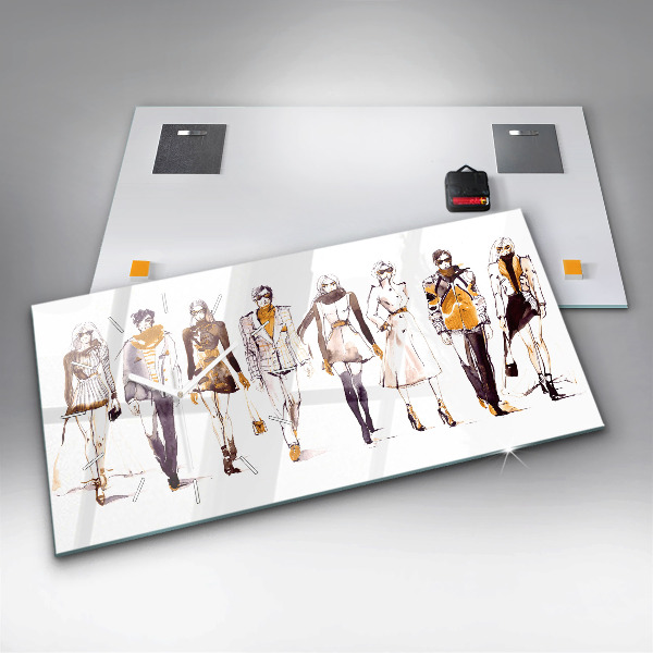 Zegar ścienny poziomy Kobieta i mężczyzna