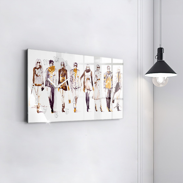 Zegar ścienny poziomy Kobieta i mężczyzna