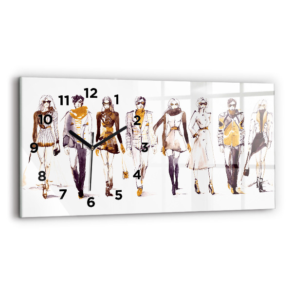 Zegar ścienny poziomy Kobieta i mężczyzna