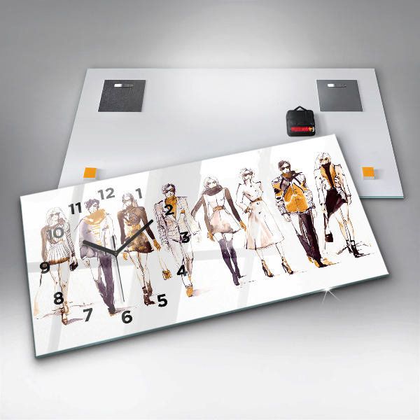 Zegar ścienny poziomy Kobieta i mężczyzna