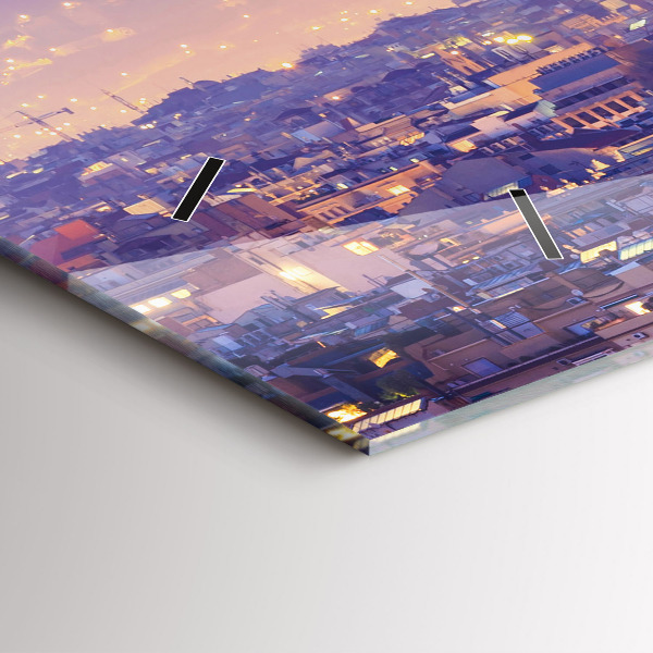 Zegar ścienny poziomy Widok na Barcelonie