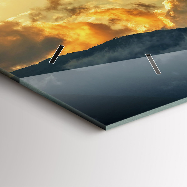 Zegar ścienny poziomy Lot balonem w chmurach