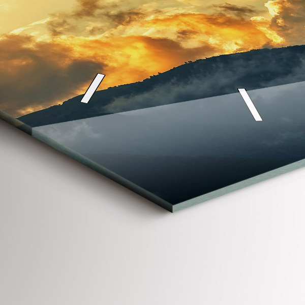 Zegar ścienny poziomy Lot balonem w chmurach