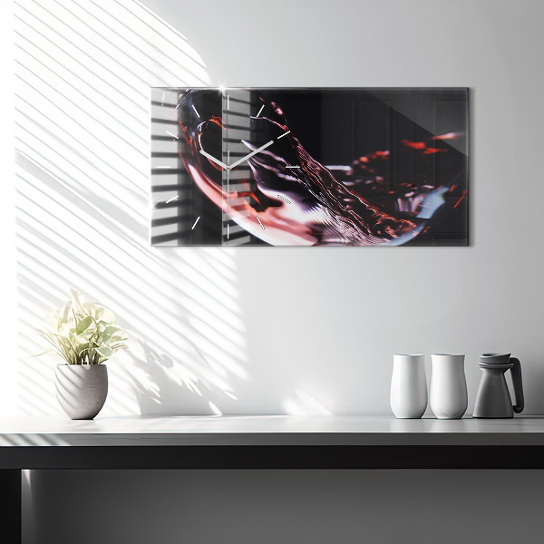 Zegar ścienny poziomy Lampka wina