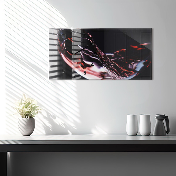 Zegar ścienny poziomy Lampka wina