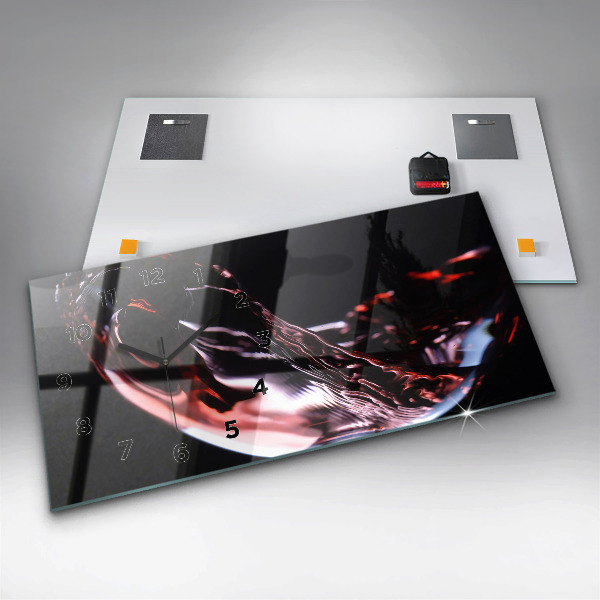 Zegar ścienny poziomy Lampka wina