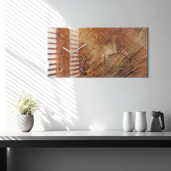 Zegar ścienny poziomy Stary pień drzewa