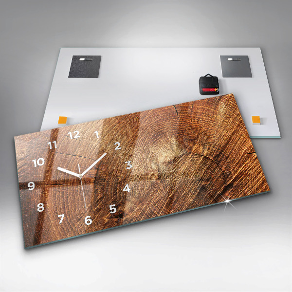 Zegar ścienny poziomy Stary pień drzewa