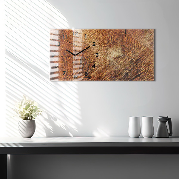 Zegar ścienny poziomy Stary pień drzewa