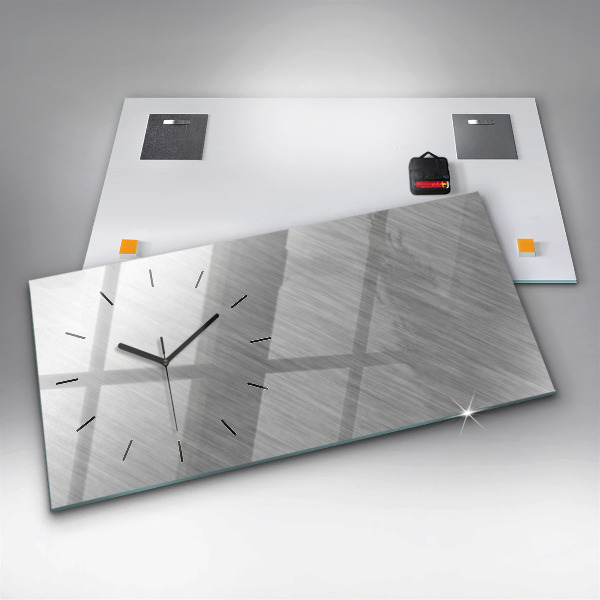 Zegar ścienny poziomy Metalowa ściana