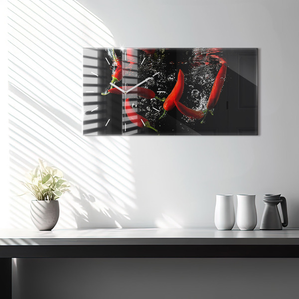 Zegar ścienny poziomy Papryczki w wodzie